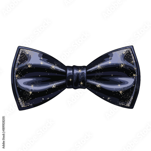 Black Bow Tie with Glittering Stars.