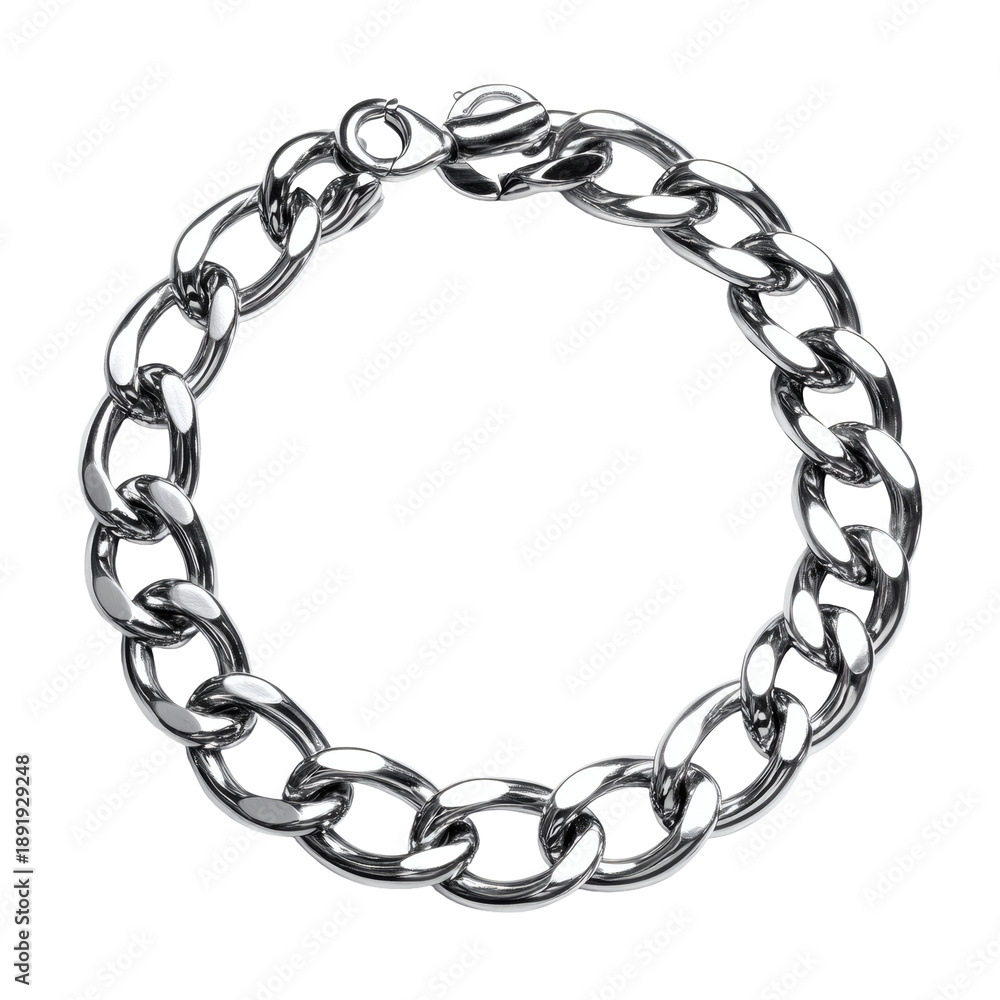 Fototapeta premium Stunning silver chain bracelet with chunky links and secure clasp