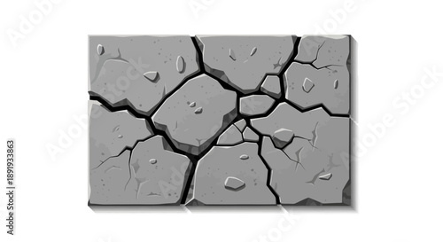 Dry cracked earth surface illustration viewed from above showing severe drought effects