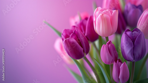 Kartka z życzeniami na międzynarodowy dzień kobiet. Kobieta i tulipany. © Paweł Ziółkowski