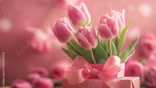 Kartka z życzeniami na międzynarodowy dzień kobiet. Kobieta i tulipany. © Paweł Ziółkowski