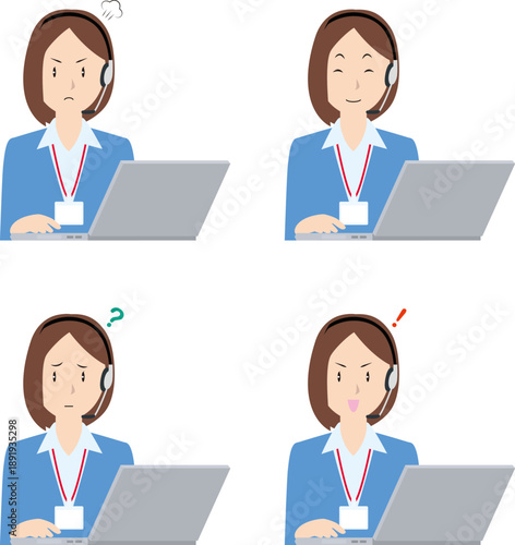 ノートPCと女性コルセンスタッフ②