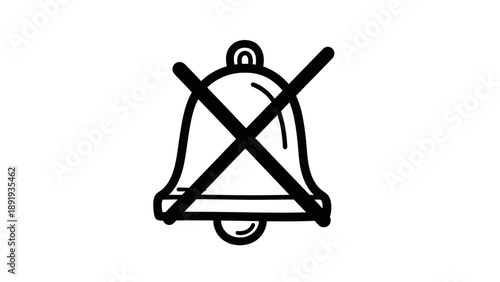 Muted Bell Icon Symbolizing Notifications Off or Silence.