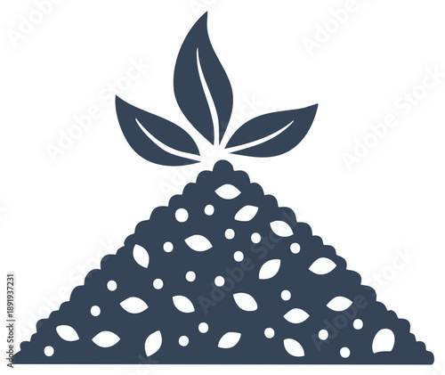Fertile mound of soil topped with plant sprouts symbolizing new growth and sustainable agriculture, a vector graphic concept for eco solutions