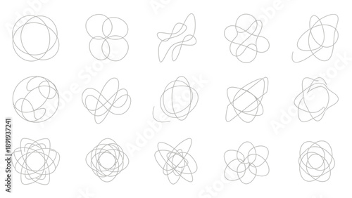 Abstract Line Art Collection of Organic Shapes and Patterns.