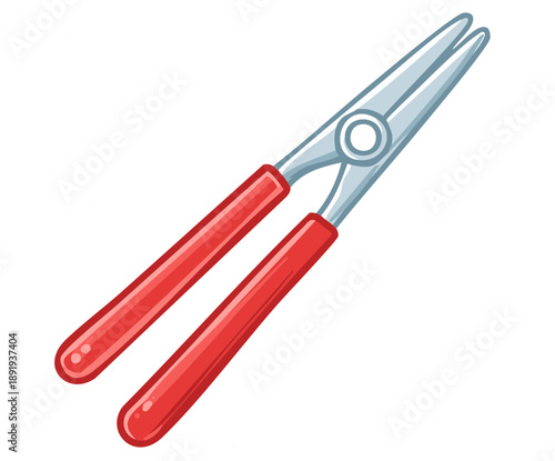 Close up of piler with a red handle, repair tool, construction tool, workshop tool, household tool
