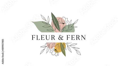Elegant Floral Logo Design for Fleur  Fern Business.