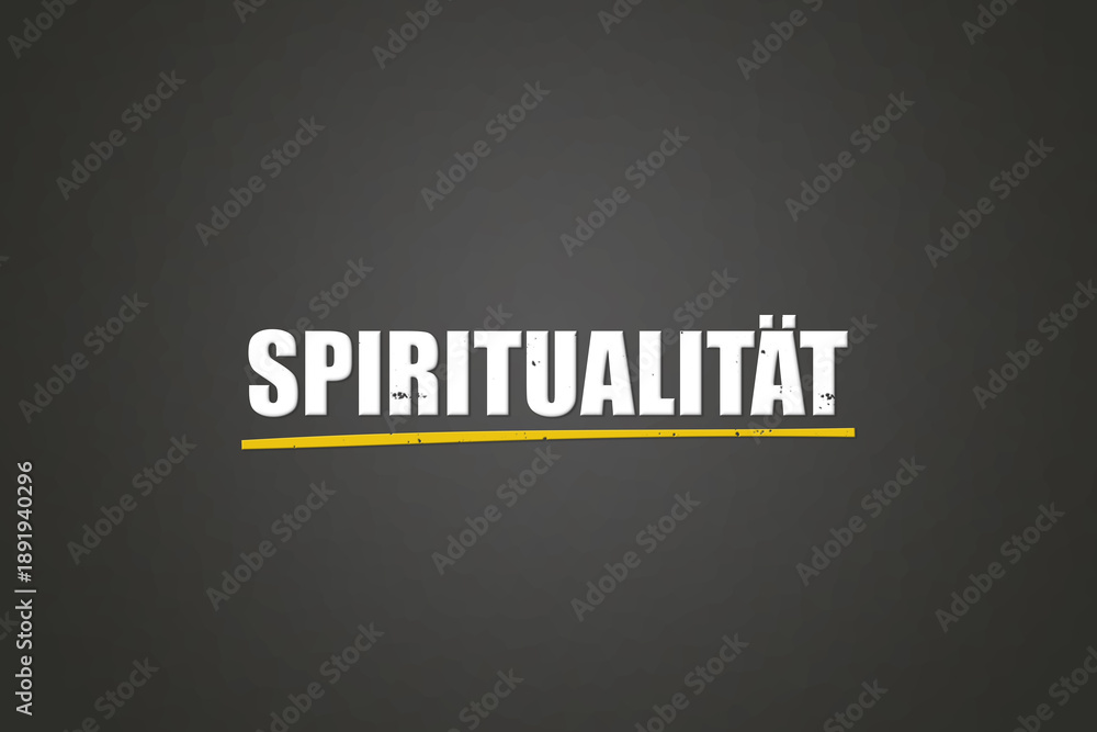 Obraz premium Spiritualitaet (Spirituality) - A blackboard with white text.