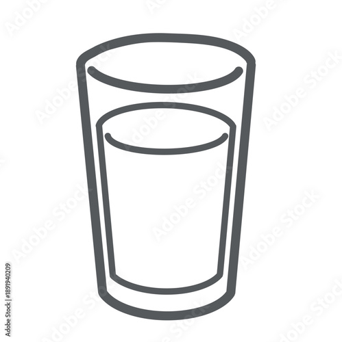 コップに入った牛乳のイラスト（ミルク/乳製品）