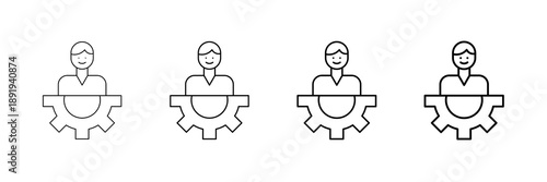 Child Sponsorship Icons Vector Set In Different Stroke Line Style