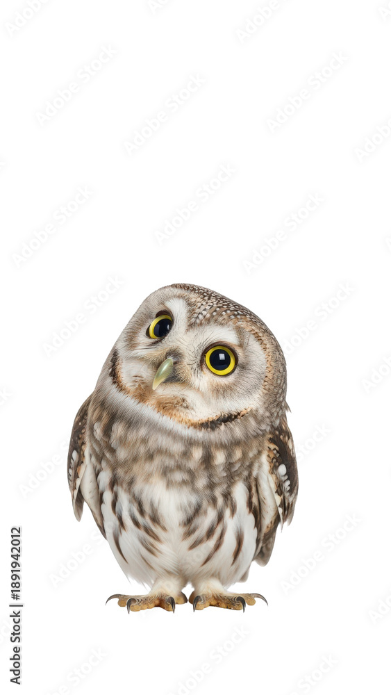 Obraz premium Cute Owl Looking Curious in Portrait.