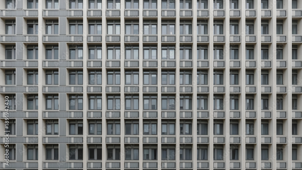 Obraz premium Modern Building Facade with Many Windows