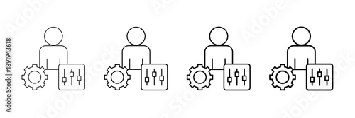 Self Control Icons Vector Set In Different Stroke Line Style
