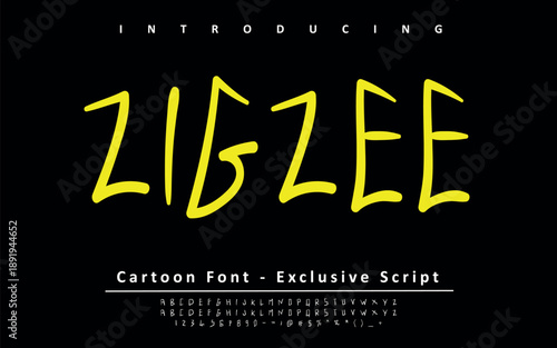 Zigzee is a fun cartoon font with zigzag rhythm and bold playful shapes. Perfect for kids designs, comics, creative logos, posters, and joyful typography projects.