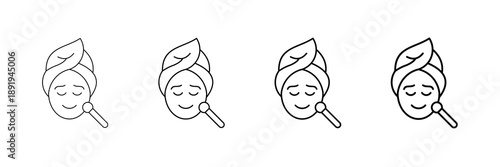 Spa Treatment Icons Vector Set In Different Stroke Line Style