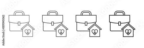 Work Life Balance Icons Vector Set In Different Stroke Line Style