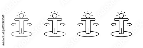 Comfort Zone Icons Vector Set In Different Stroke Line Style