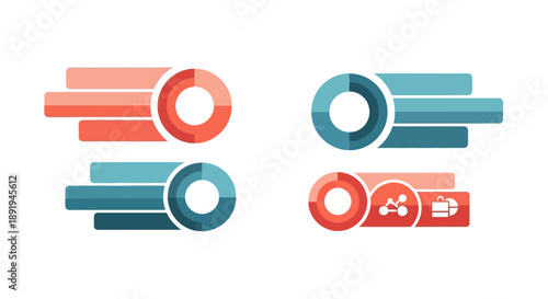 Abstract vector infographic elements for business analytics and digital presentation design