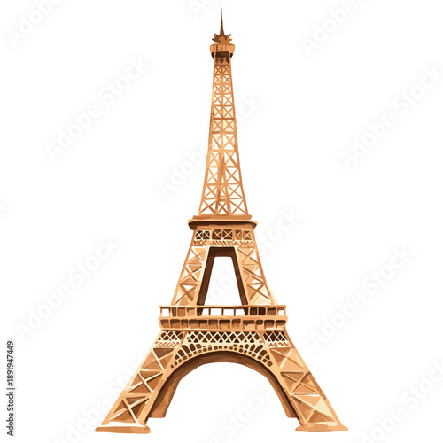 Eiffel Tower. Eiffel Tower watercolor vector illustration