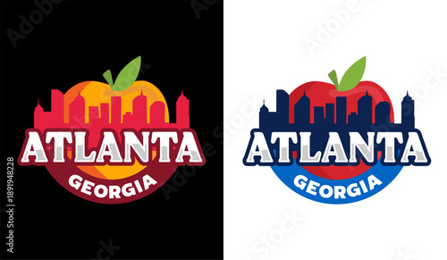 Atlanta Georgia with beautiful city silhouette