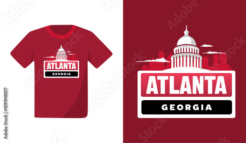 Atlanta Georgia with beautiful city silhouette