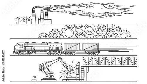 Trains, Factories, and Robots in Modern Manufacturing