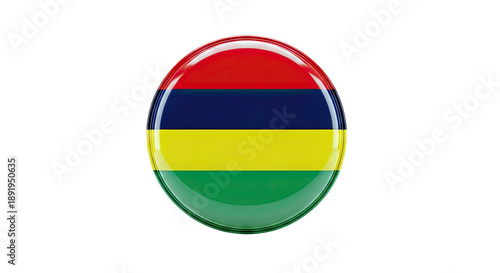 Free Download 3D Mauritius Flag Badge - GFXLoad