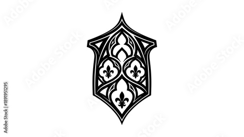 Elegant black and white fleur de lis design