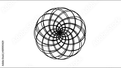 Geometric sphere with intersecting lines