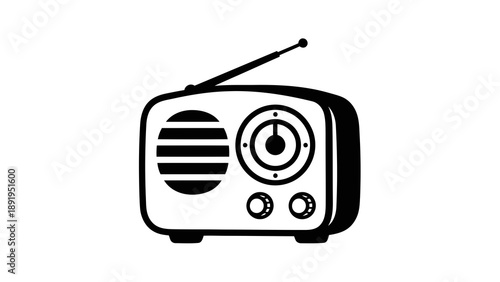 Vintage radio illustration with antenna