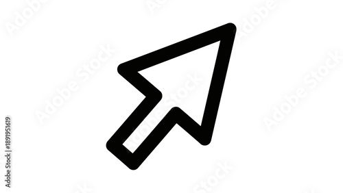 Simple black cursor icon on white background