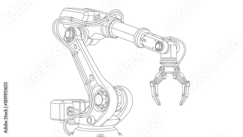 Industrial robot arm with gripper