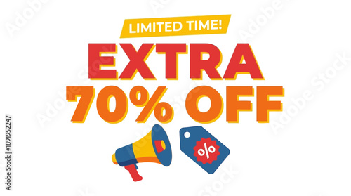 Mega Sale on Products, Online Store, Promotional Graphic, Exciting Environment