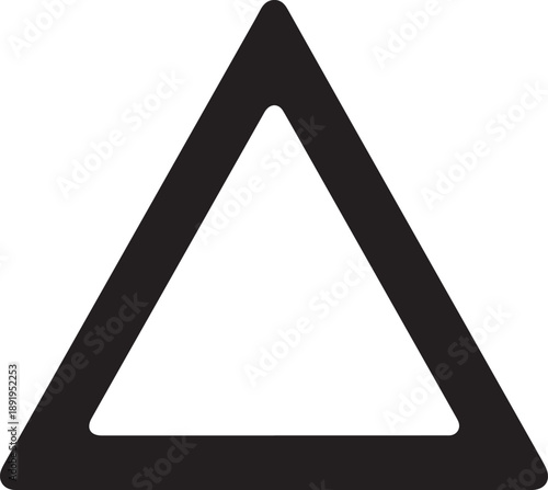 Simple black triangle icon isolated on transparent background for graphic design use