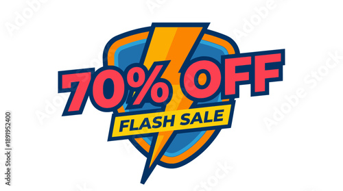 70% Off Promotional Graphic for Online Store Event