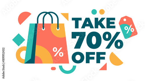 70% Off Shopping Discounts on Colorful Graphics and Designs