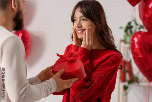 Young man greeting his girl...