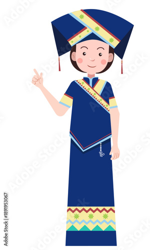 Cultural Elegance: A beautifully adorned woman dressed in traditional attire, her presence radiating a sense of cultural pride and heritage.