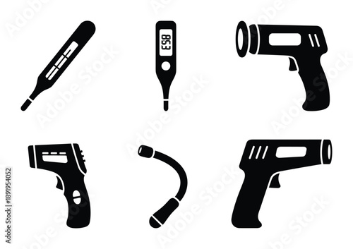 Thermometer medical and infrared for measuring body temperature illness disease checkup