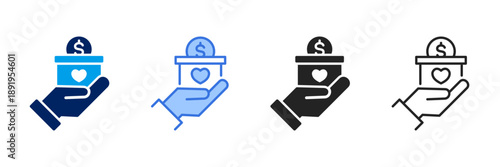 Donation  Icon Set Different Style Collection. 