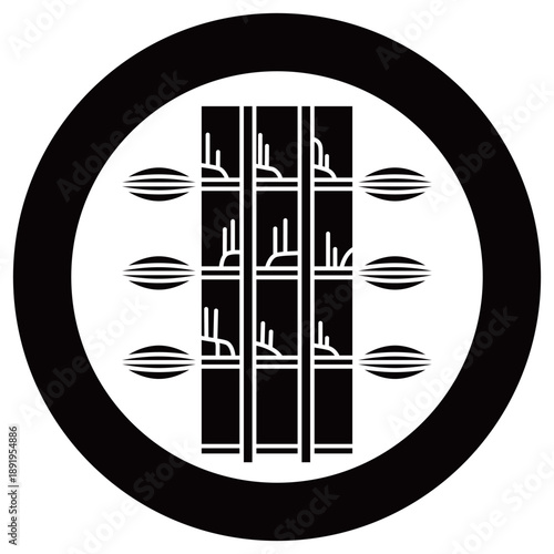 家紋です。丸に三本竹笹といいます。