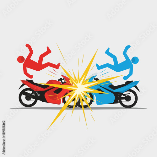 Motorcycle Accident with Injured Riders on Road.