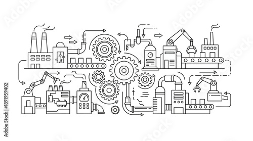 Automation Process in Factory Setting, Illustration Viewpoint