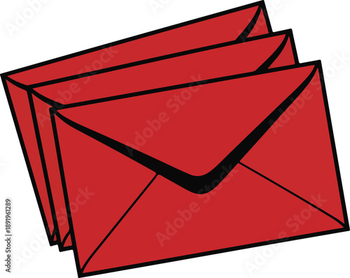 Traditional chinese red envelopes illustration stack of paper money packets for lunar new year celebration gift