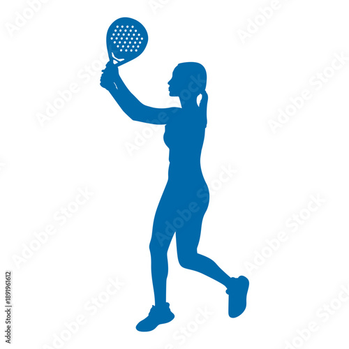 Padel Tennis Woman Silhouette Vector Icon