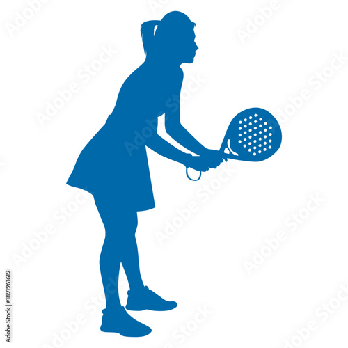 Female Padel Tennis Player Silhouette Illustration