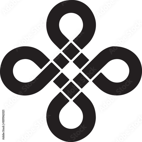 Mystical endless knot symbol representing eternity and good fortune in spirituality and belief systems