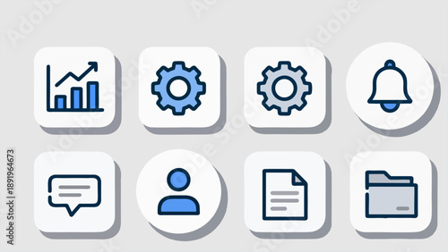 Clean flat UI icons for dashboard interfacee.ai