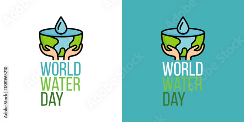 Symbolic World Water Day logo representing water conservation and sustainability