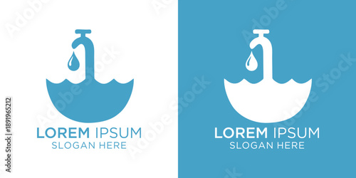 Eye-catching water droplet logos or World Water Day logos with customizable slogan for business branding and marketing materials, conveying freshness and professionalism